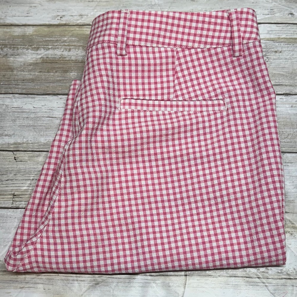 Greg Norman Pink White Gingham Golf Shorts Womens Size 4 Checkered Preppy